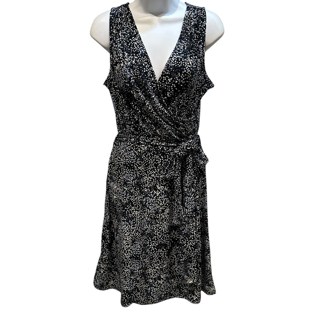 Stitch Fix 41 Hawthorn Kaylee Surplice Sleeveless Dress Navy Blue Size Medium